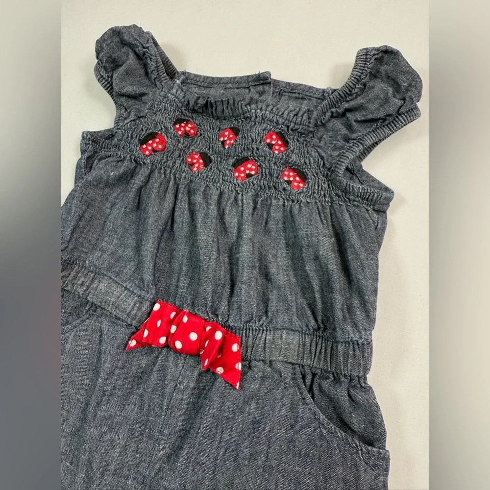 GYMBOREE Baby‎ Girls’ Chambray Smocked Ladybug Polka Dot Romper Preppy 12-18M
